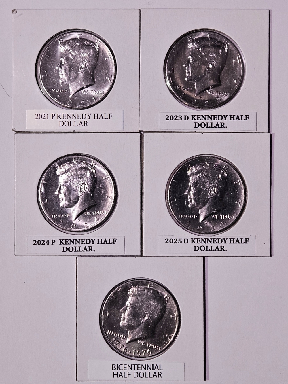Kennedy & Bicentennial Half Dollar Coins